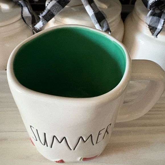 Rae Dunn SUMMER Cream and Green Watermelon 🍉 Ceramic Mug - Picture 2 of 3